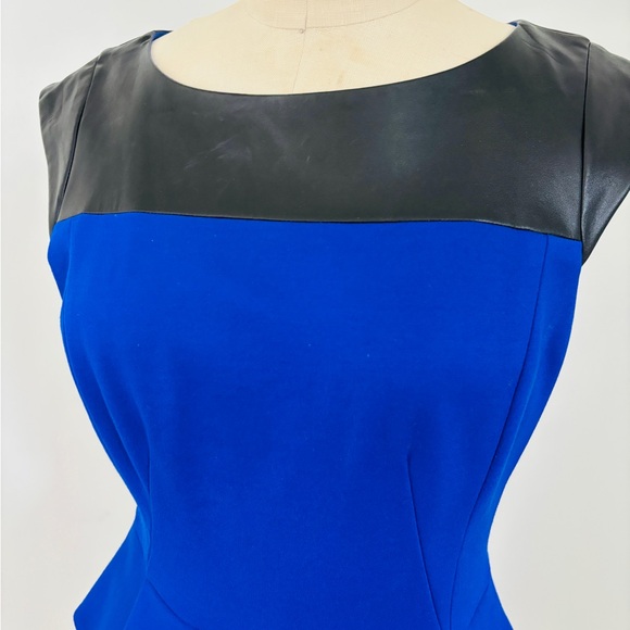 Cynthia Steffe Jersey Knit Blue Dress with Peplum - 8 - Picture 2 of 10